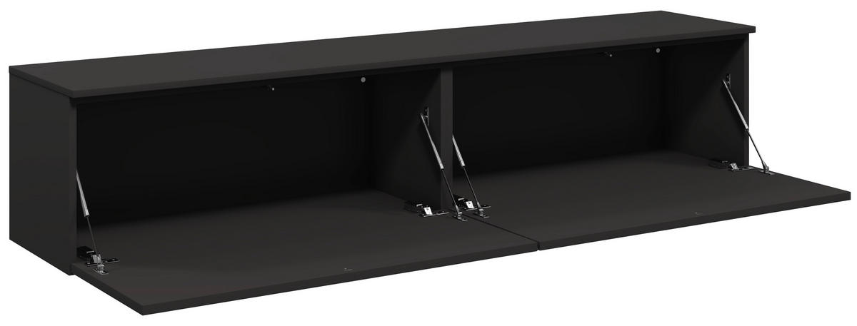 LOWBOARD  180,3/37,6/37,4 cm  individuell planbar, hängend, in verschiedenen Größen erhältlich, in verschiedenen Holzdekoren erhältlich  - Schwarz, Design, Holzwerkstoff (180,3/37,6/37,4cm) - Celina Home