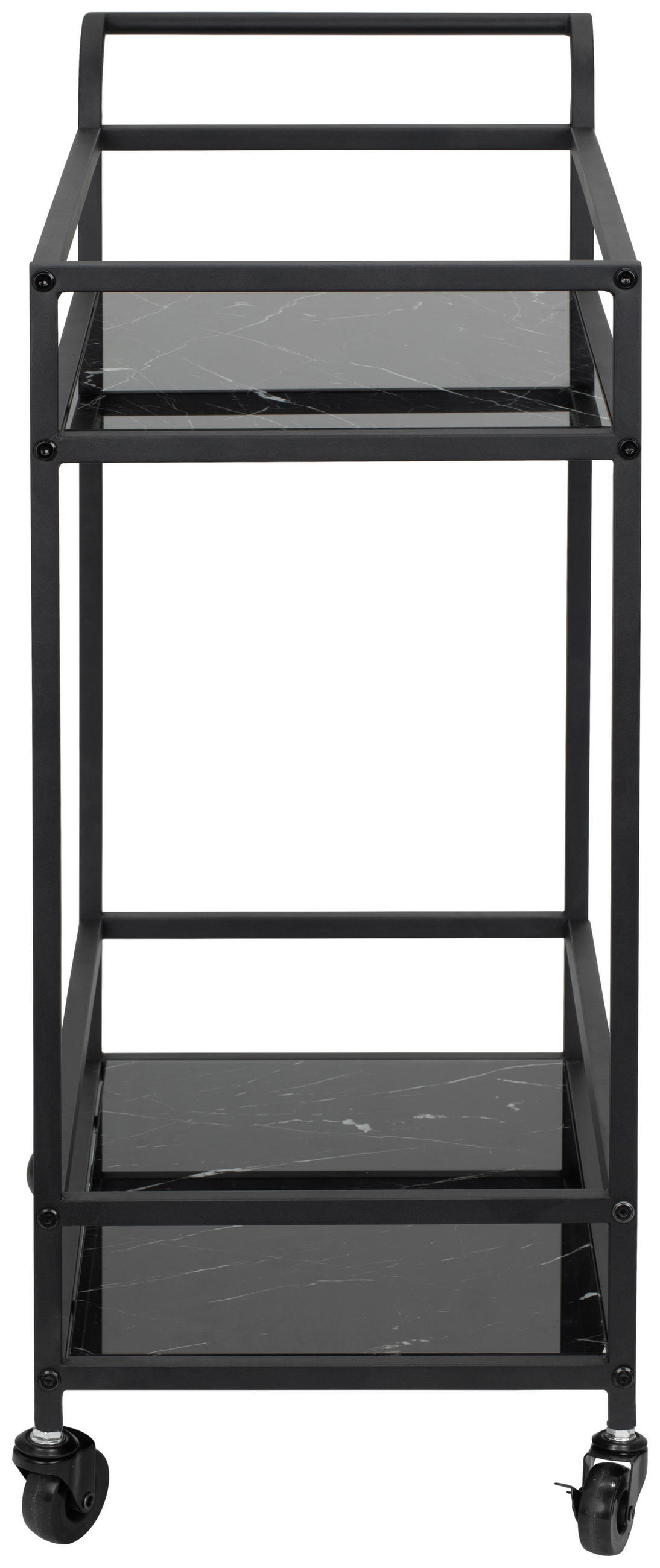 SERVIERWAGEN in Schwarz  - Schwarz, MODERN, Glas/Kunststoff (60/80/35cm) - PBJ