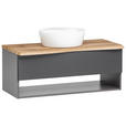 WASCHTISCHKOMBI 101 cm  - Graphitfarben/Grau, Natur, Holzwerkstoff (101cm) - Xora