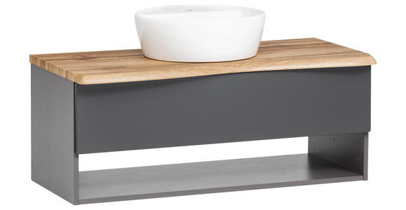 WASCHTISCHKOMBI 101 cm  - Graphitfarben/Grau, Natur, Holzwerkstoff (101cm) - Xora