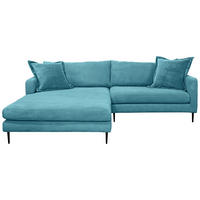 KUTNA GARNITURA tekstil  svijetlo plava   - crna/svijetlo plava, Design, tekstil/metal (193/268cm) - P & B