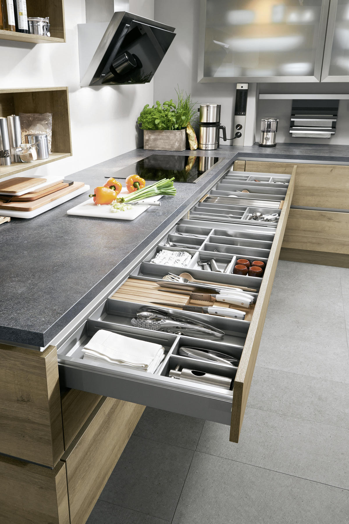 EINBAUKÜCHE 371  - Eiche San Remo, Design, Holzwerkstoff - Celina