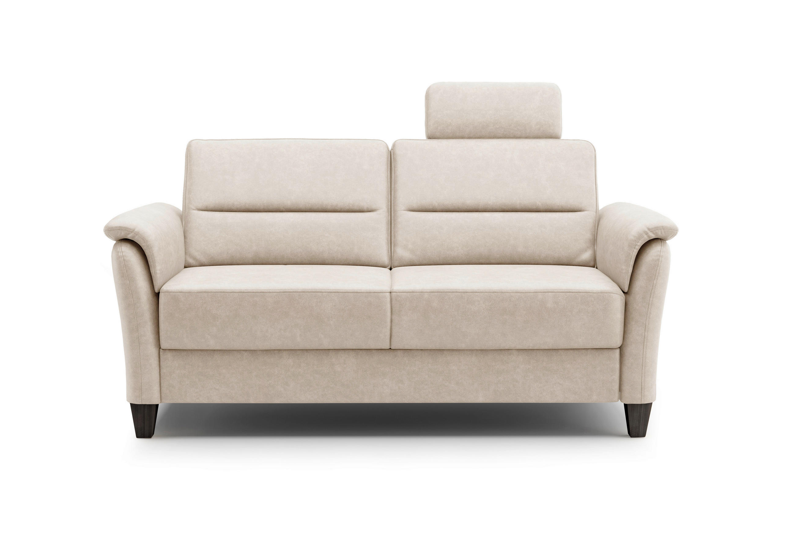 3-SITZER-SOFA Mikrofaser Beige  - Wengefarben/Beige, KONVENTIONELL, Holz/Textil (179/89/89cm) - Sit & More