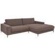 ECKSOFA Taupe Feincord  - Taupe/Schwarz, Design, Textil/Metall (293/207cm) - Dieter Knoll