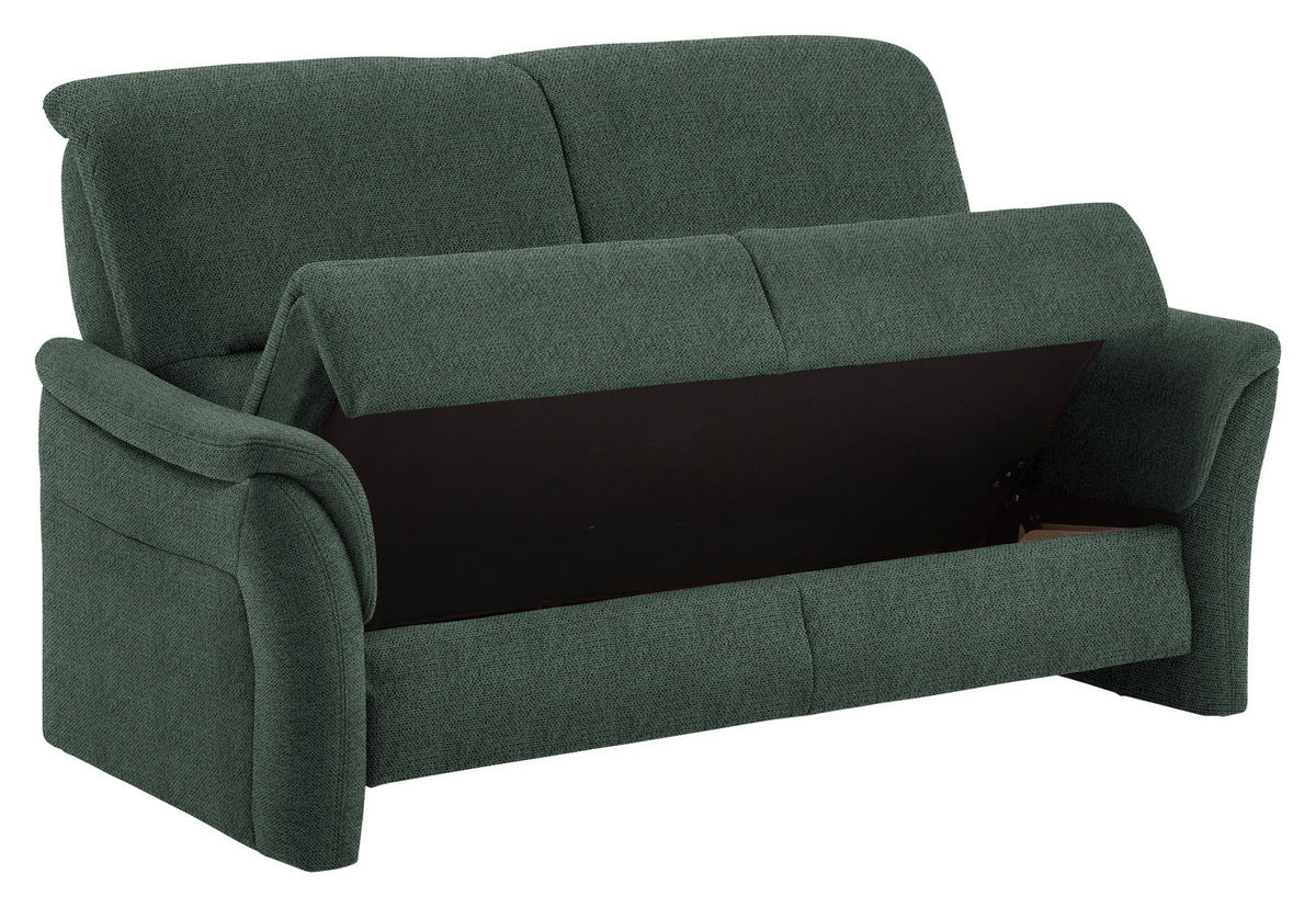 SITZGARNITUR Flachgewebe Dunkelgrün  - Dunkelgrün/Alufarben, Konventionell, Textil/Metall (198/172/96/93cm) - Beldomo Premium