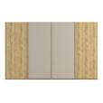 SCHWEBETÜRENSCHRANK 360/223/68 cm 4-türig Eichefarben, Fango  - Fango/Eichefarben, Design, Glas/Holz (360/223/68cm) - Novel
