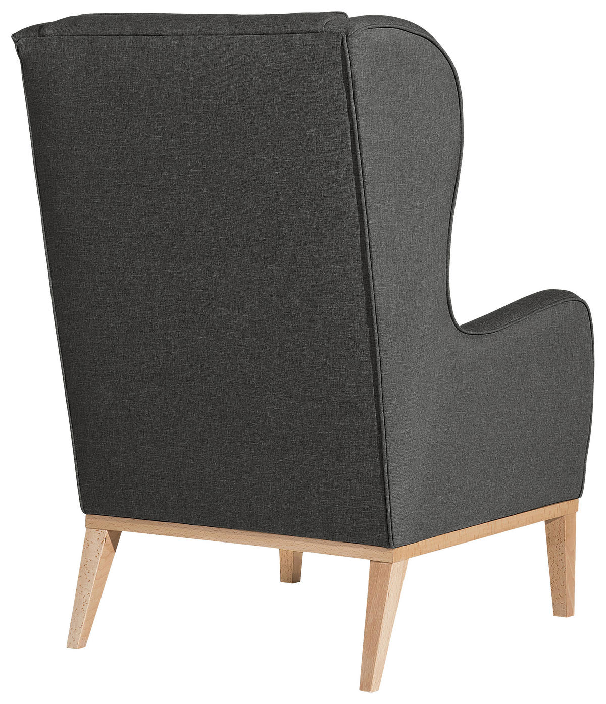 OHRENSESSEL Flachgewebe Anthrazit  - Anthrazit/Naturfarben, KONVENTIONELL, Holz/Textil (66/104/78cm) - Max Winzer