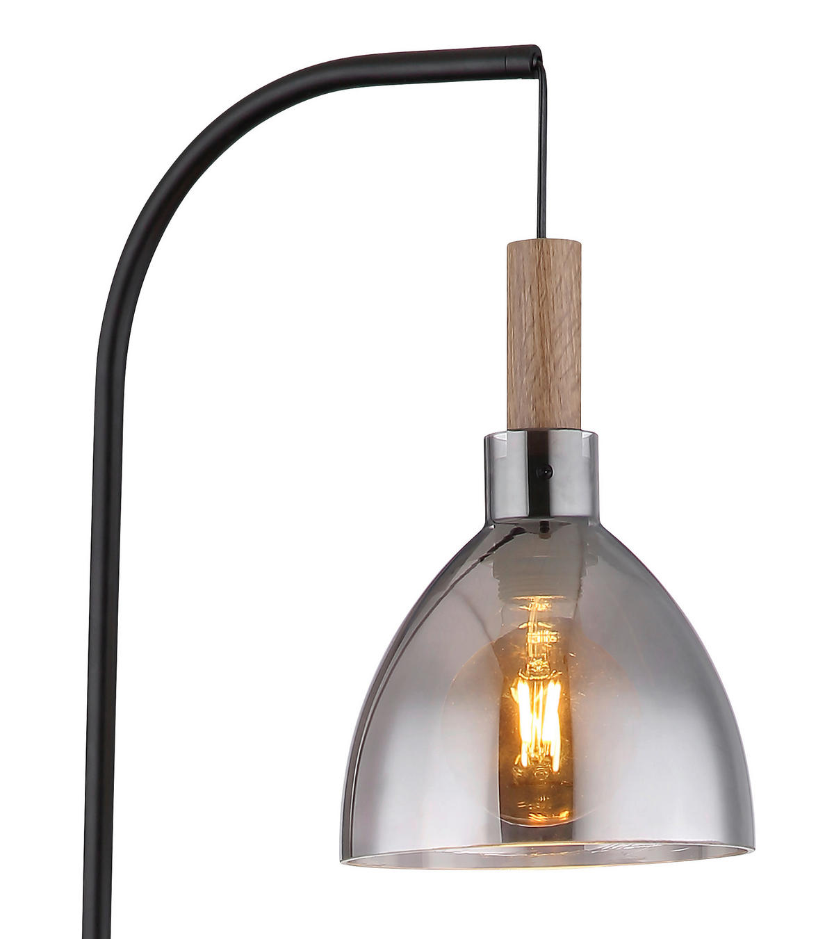 STEHLEUCHTE 40/25/150 cm    - Schwarz, Design, Glas/Holzwerkstoff (40/25/150cm) - Globo