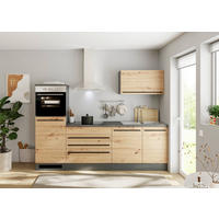 KÜCHENBLOCK 260 cm  in Anthrazit, Eiche Artisan  - Anthrazit/Schwarz, KONVENTIONELL, Holzwerkstoff/Kunststoff (260cm) - P & B