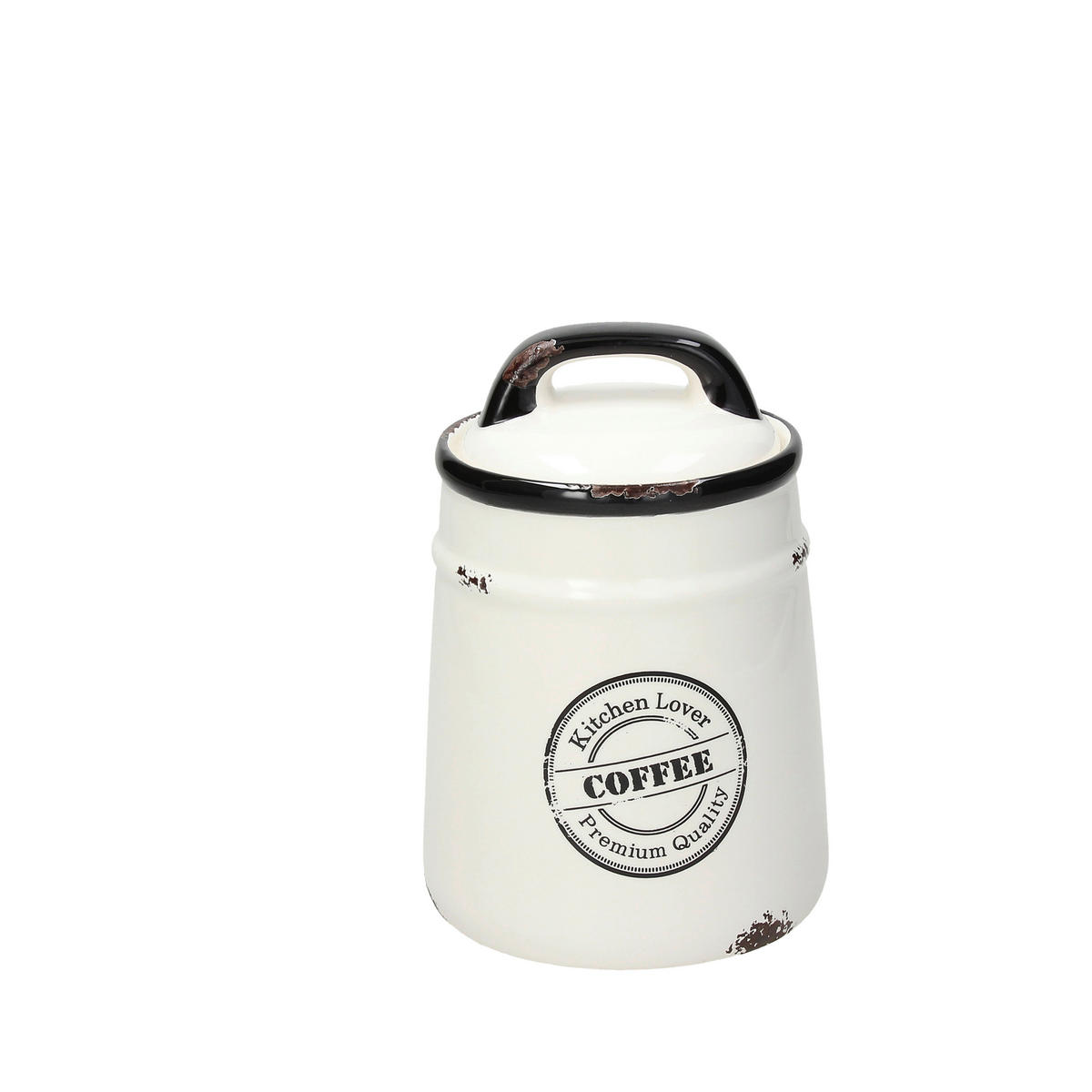 POSODA ZA SHRANJEVANJE  DOLCE CASA URBAN CHIC       12/17.5 cm      - črna/bela, Basics, keramika (12/17.5cm) - Tognana