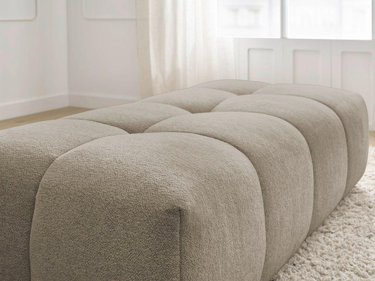 HOCKER EVEREST Flachgewebe Taupe  - Taupe/Schwarz, MODERN, Kunststoff/Textil (166/100/40cm)