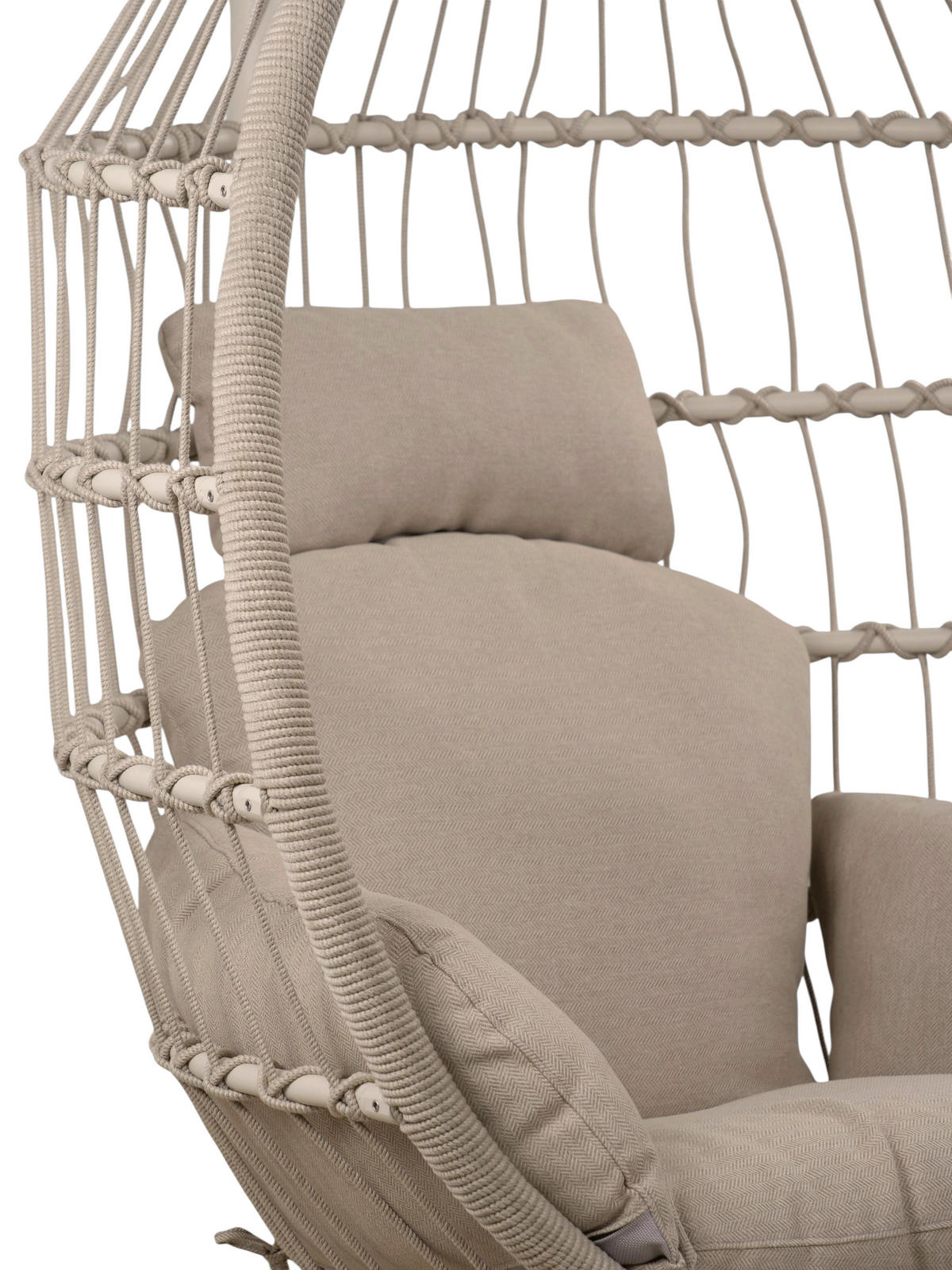 HÄNGESESSEL 110/196/100 cm Stahl  - Elfenbein/Beige, KONVENTIONELL, Textil/Metall (110/196/100cm)