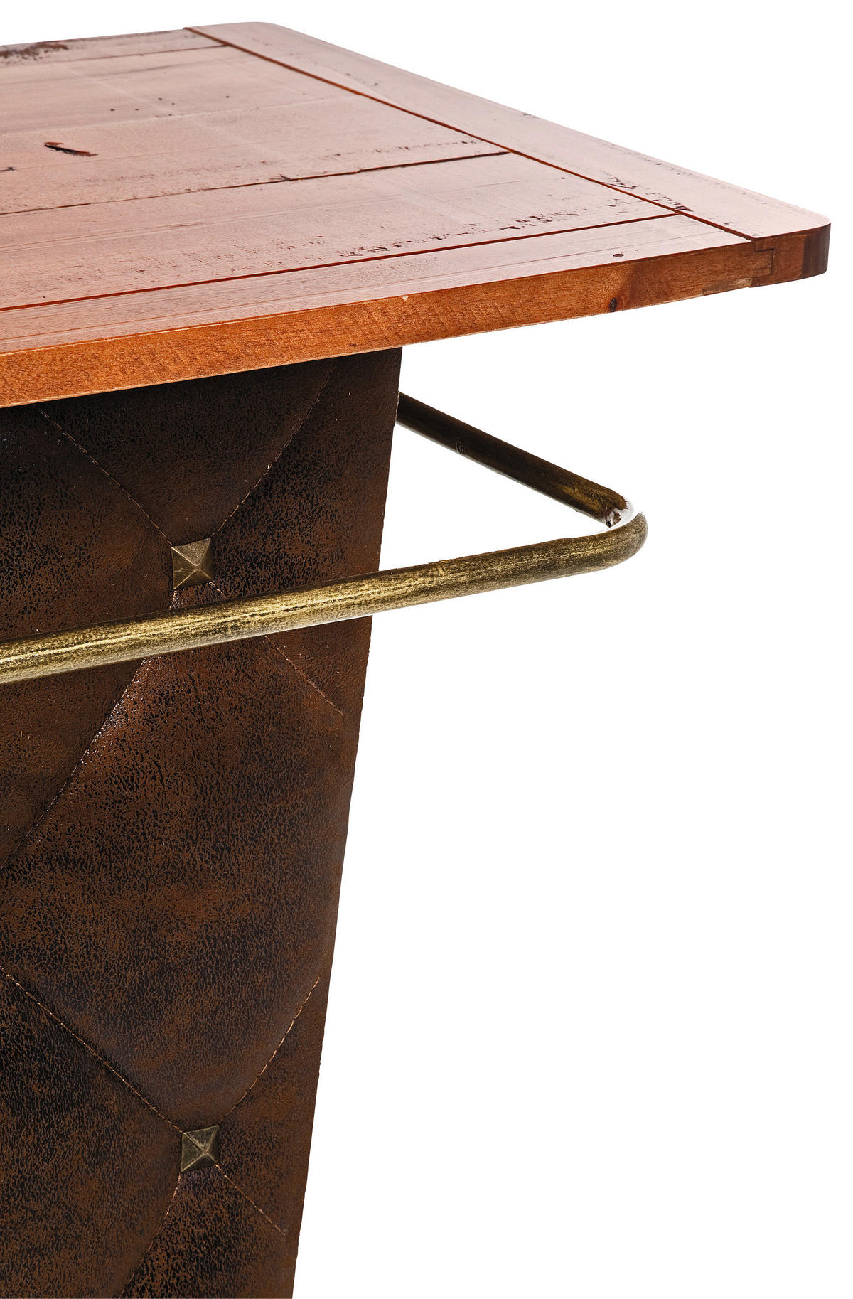 BAR in Braun, Eichefarben, Goldfarben  - Eichefarben/Goldfarben, Design, Holzwerkstoff/Textil (120/104/48cm)