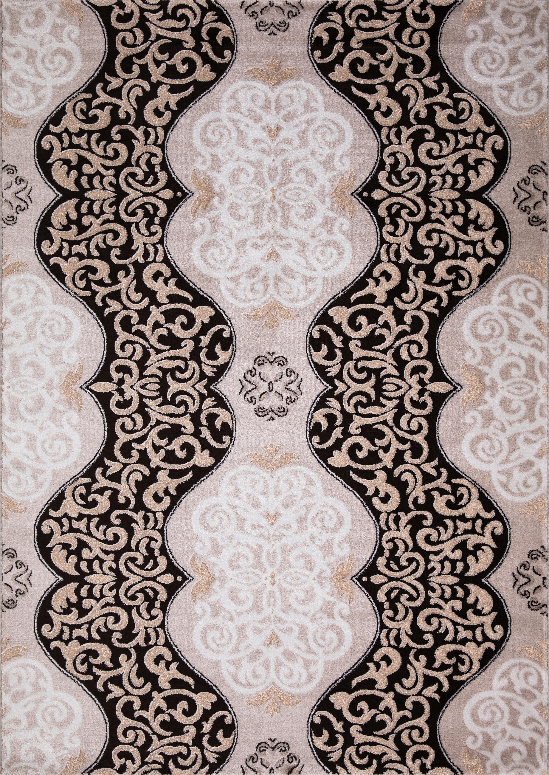 Novel Vintage-Teppich Eleysa Schwarz, Weiß, Beige 120x170 cm
