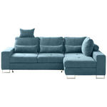 ECKSOFA in Flachgewebe Türkis  - Türkis, Design, Textil/Metall (260/188cm) - Hom`in