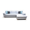 ECKSOFA Pastellblau Mikrofaser  - Pastellblau/Eichefarben, KONVENTIONELL, Holz/Textil (279/162cm) - MID.YOU