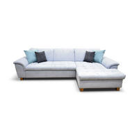 ECKSOFA  in Mikrofaser Pastellblau  279/170 cm  - Pastellblau/Eichefarben, KONVENTIONELL, Holz/Textil (279/170cm) - MID.YOU