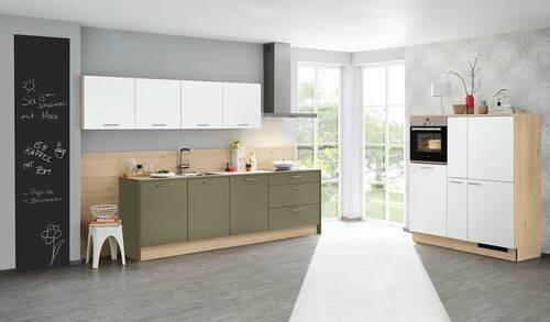 EINBAUKÜCHE   - Eichefarben/Magnolie, Design, Holzwerkstoff - Dieter Knoll