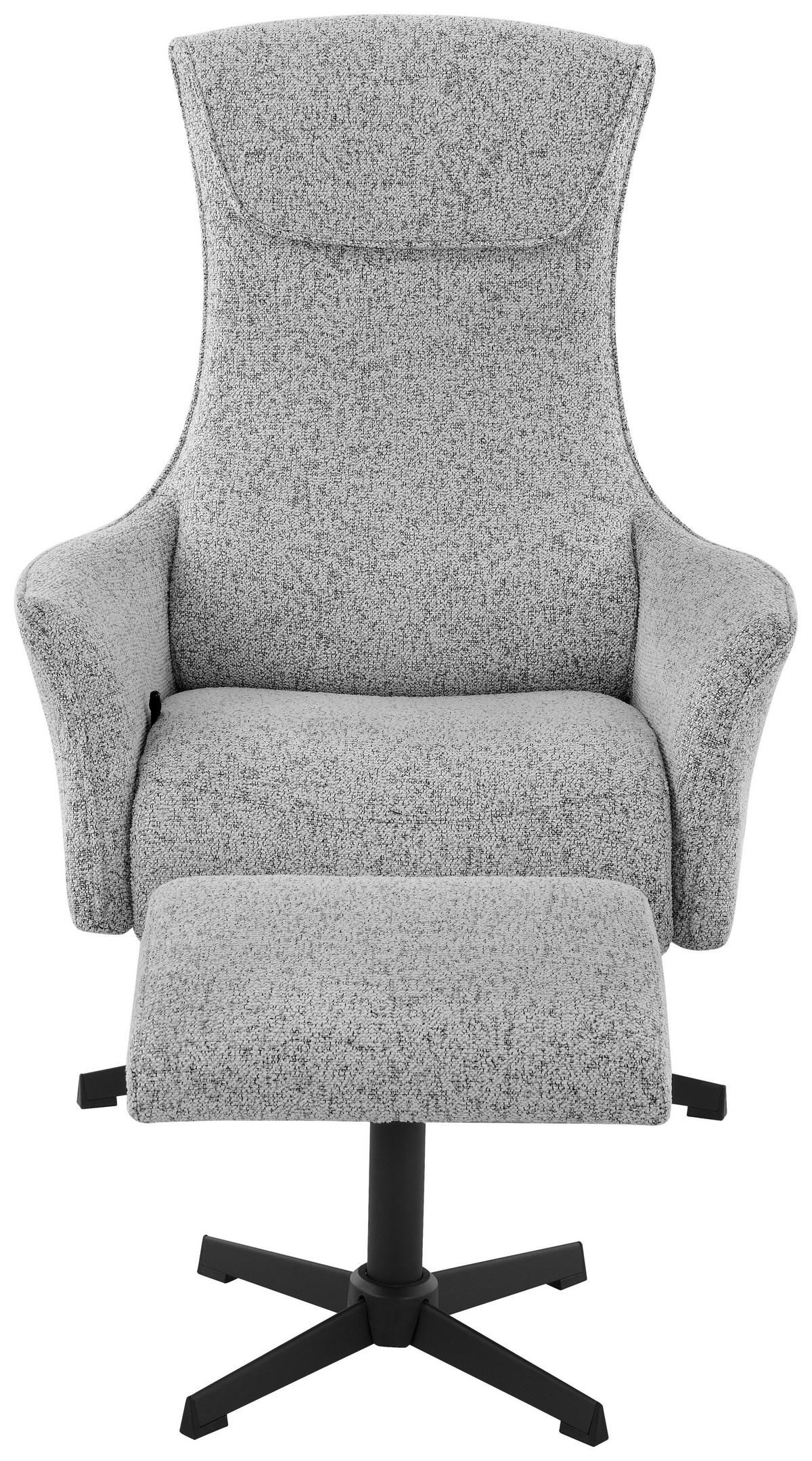 RELAXSESSELSET Mikrofaser Relaxfunktion    - Greige/Schwarz, Design, Textil/Metall (76/110/85.5cm) - Welnova