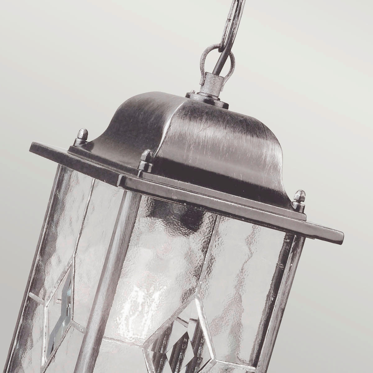 AUSSENHÄNGELEUCHTE Wexford 34/15,9/15,9 cm  - Silberfarben/Schwarz, Basics, Glas/Metall (34/15,9/15,9cm) - Elstead Lighting