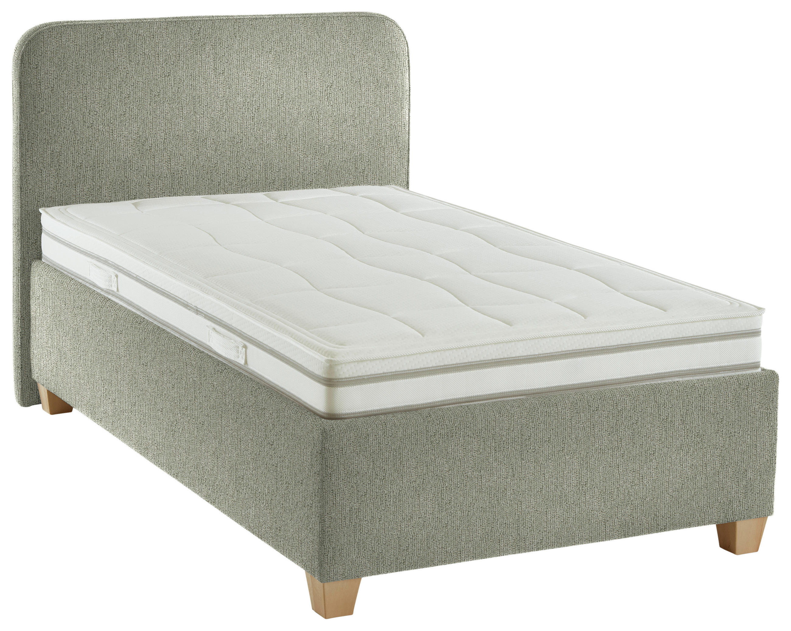 POLSTERBETT 120/200 cm  in Grün  - Weiss/Grün, Konventionell, Holz/Textil (120/200cm) - Beldomo - Sleep