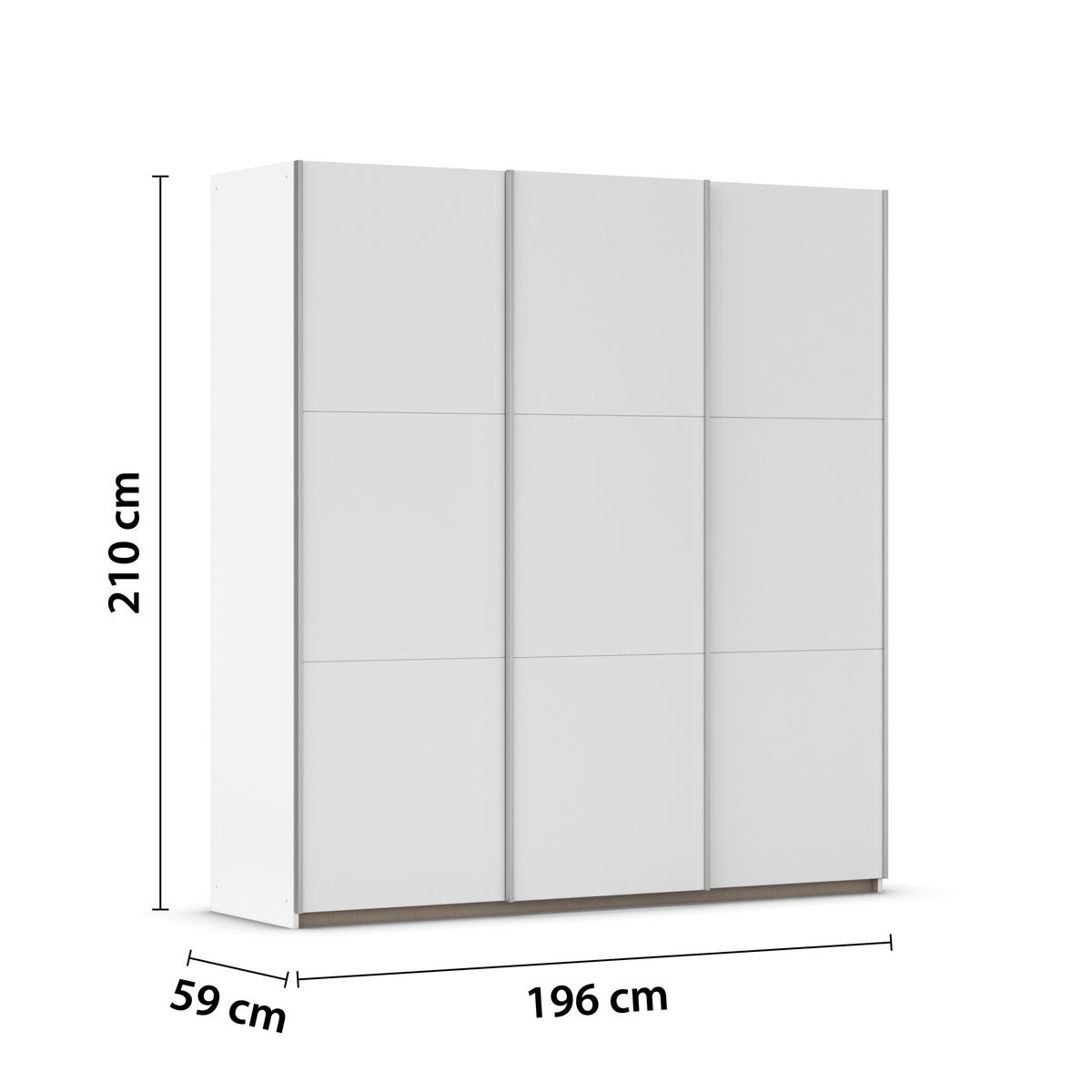 SCHWEBETÜRENSCHRANK Weiss  - Weiss, Trend, Holzwerkstoff/Metall (196/210/59cm) - Rauch Möbel