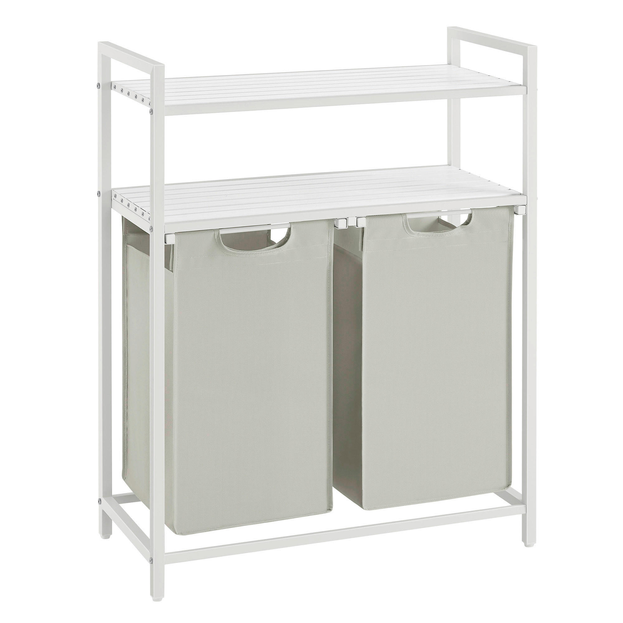 WÄSCHEKORB - Weiß, MODERN, Holzwerkstoff/Metall (73/92/33cm) - MID.YOU