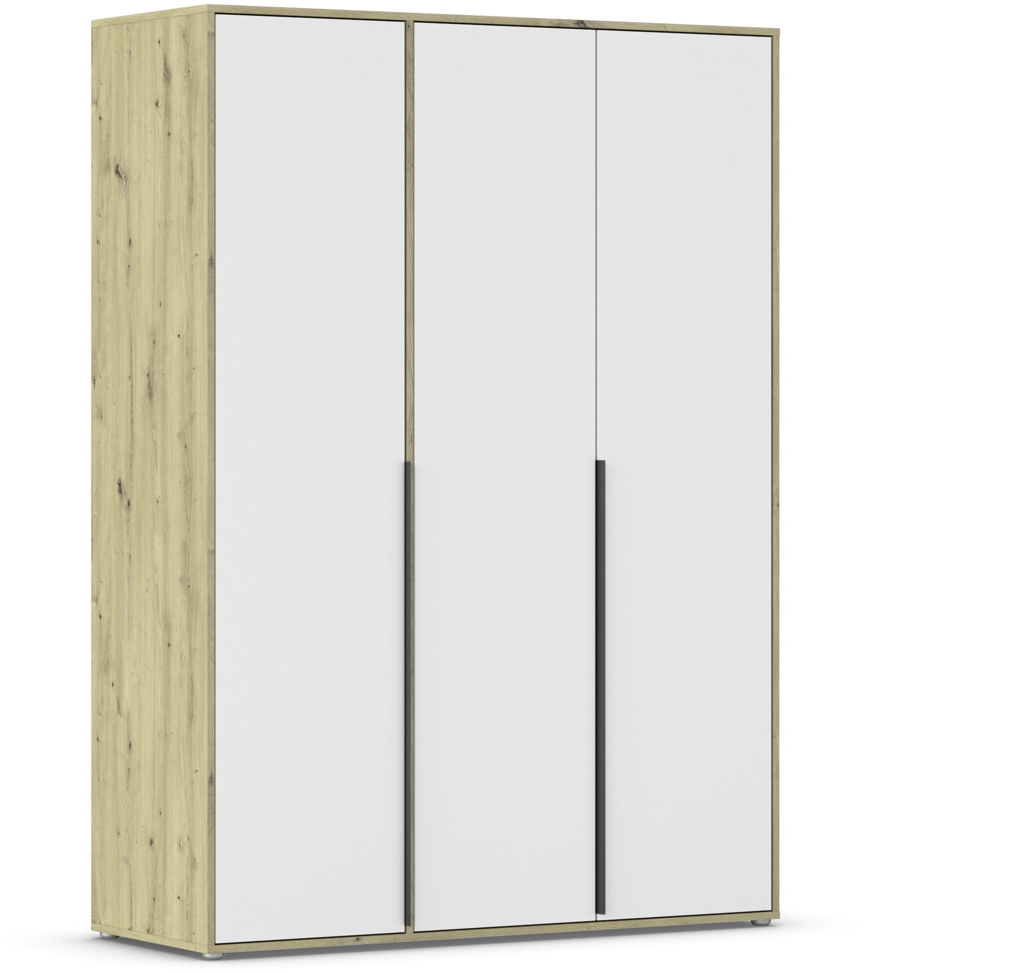 DREHTÜRENSCHRANK in Weiss, Eiche Artisan  - Weiss/Eiche Artisan, Basics, Holzwerkstoff/Metall (140/194/53cm) - Boxxx
