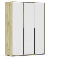 DREHTÜRENSCHRANK in Weiss, Eiche Artisan  - Weiss/Eiche Artisan, Basics, Holzwerkstoff/Metall (140/194/53cm) - Boxxx