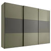 SCHWEBETÜRENSCHRANK 249/222/68 cm 3-türig Anthrazit, Salbeigrün  - Salbeigrün/Anthrazit, Holzwerkstoff/Metall (249/222/68cm) - Moderano