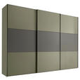 SCHWEBETÜRENSCHRANK  in Anthrazit, Salbeigrün  - Salbeigrün/Anthrazit, Holzwerkstoff/Metall (249/222/68cm) - Moderano