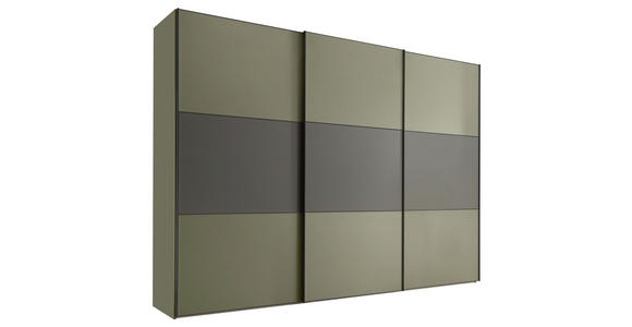 SCHWEBETÜRENSCHRANK  in Anthrazit, Salbeigrün  - Salbeigrün/Anthrazit, Holzwerkstoff/Metall (249/222/68cm) - Moderano