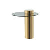 BEISTELLTISCH 46/46/52 cm Grau, Goldfarben rund  - Goldfarben/Grau, Design, Glas/Metall (46/46/52cm) - Kayoom