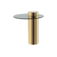 BEISTELLTISCH 46/46/52 cm Grau, Goldfarben rund  - Goldfarben/Grau, Design, Glas/Metall (46/46/52cm) - Kayoom