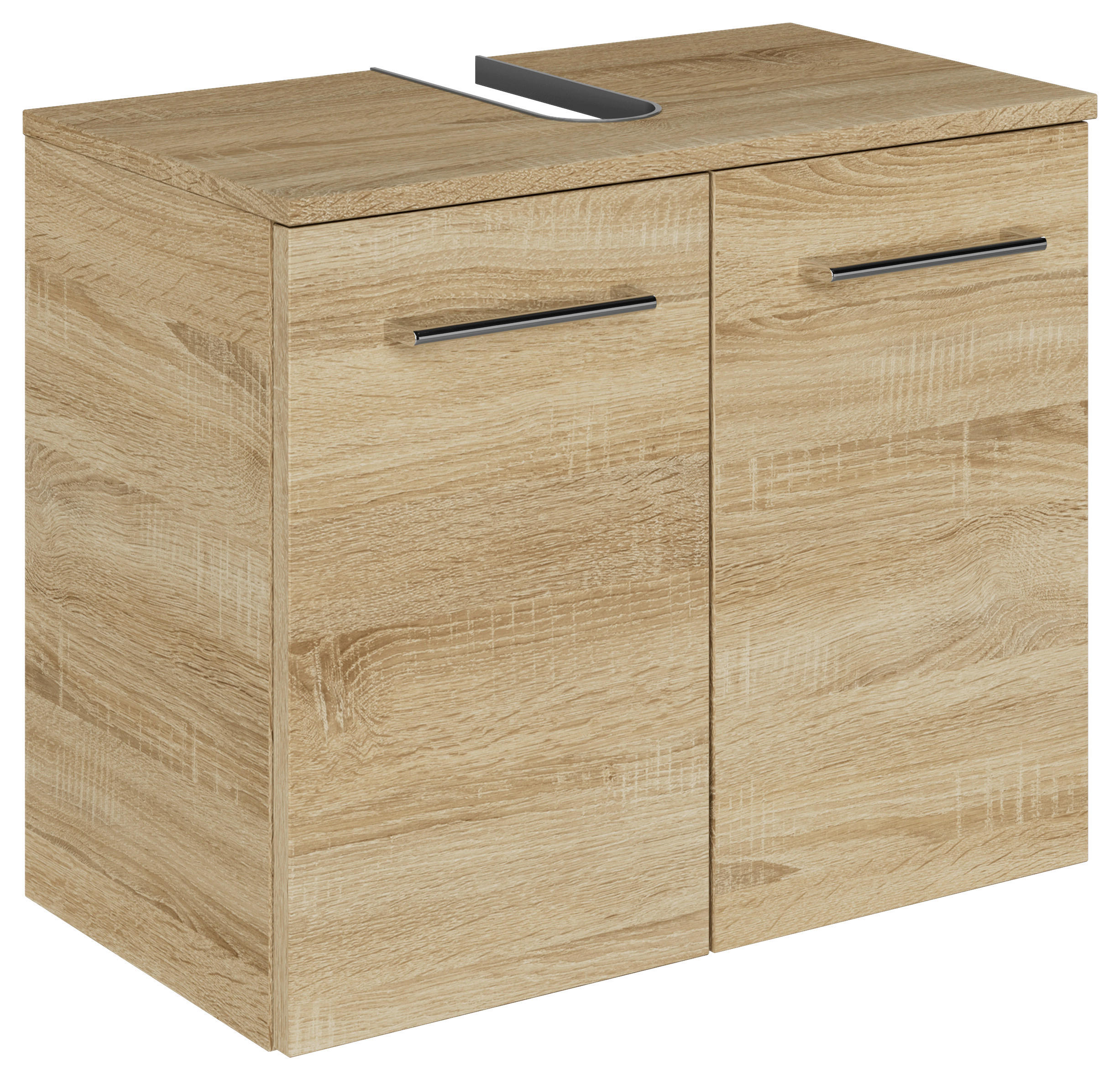 WASCHBECKENUNTERSCHRANK 60/49,8/33,3 cm  - Chromfarben/Eiche Bianco, KONVENTIONELL, Holzwerkstoff/Metall (60/49,8/33,3cm) - Sadena
