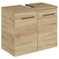 WASCHBECKENUNTERSCHRANK 60/49,8/33,3 cm  - Chromfarben/Eiche Bianco, KONVENTIONELL, Holzwerkstoff/Metall (60/49,8/33,3cm) - Sadena