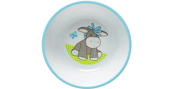 KINDERSCHÜSSEL - Blau/Weiß, Trend, Kunststoff (14/3,8cm) - My Baby Lou