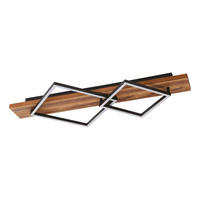 LED-DECKENLEUCHTE 78/40,5/9 cm   - Schwarz/Braun, Natur, Holz/Kunststoff (78/40,5/9cm)