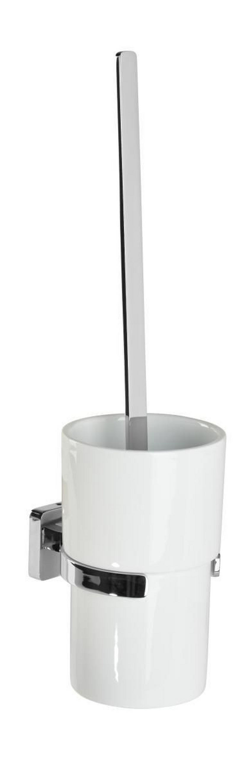 WC-BÜRSTENGARNITUR in Metall  Kunststoff   - Chromfarben/Weiss, Basics, Keramik/Kunststoff (11/39,40cm)