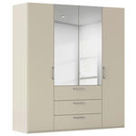 DREHTÜRENSCHRANK 201/223/61 cm,  in Champagner, 4-türig  - Chromfarben/Edelstahlfarben, Basics, Glas/Holzwerkstoff (201/223/61cm) - Novel