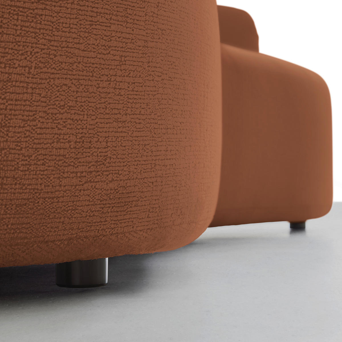 BIG SOFFA i chenille kopparfärgad  - svart/kopparfärgad, Modern, textil/plast (235/72/110cm) - MID.YOU