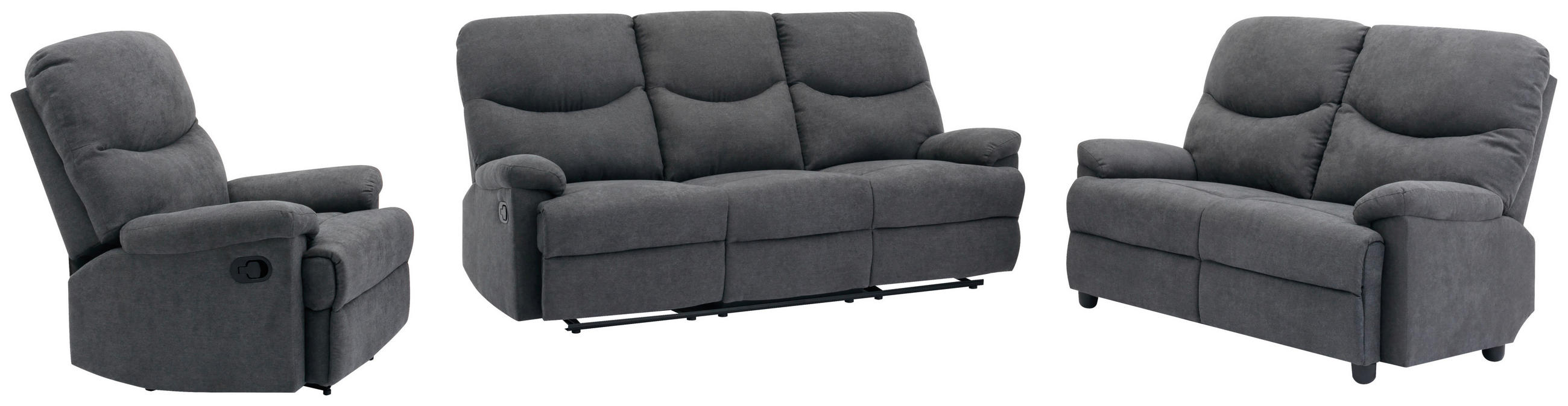 P & B SEDACÍ SOUPRAVA 3+2+1, textil, šedá