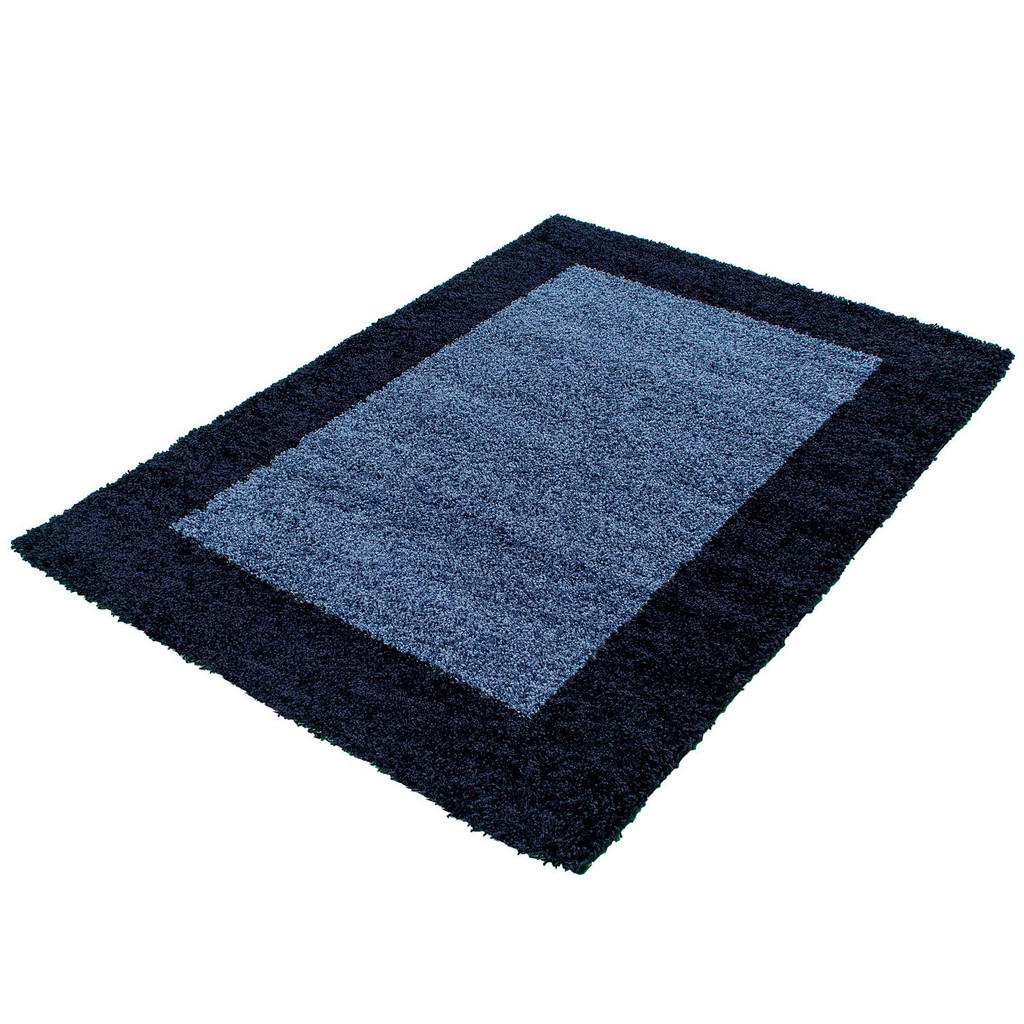 Hochflor Teppich Dunkelblau Life 200x290 Cm
