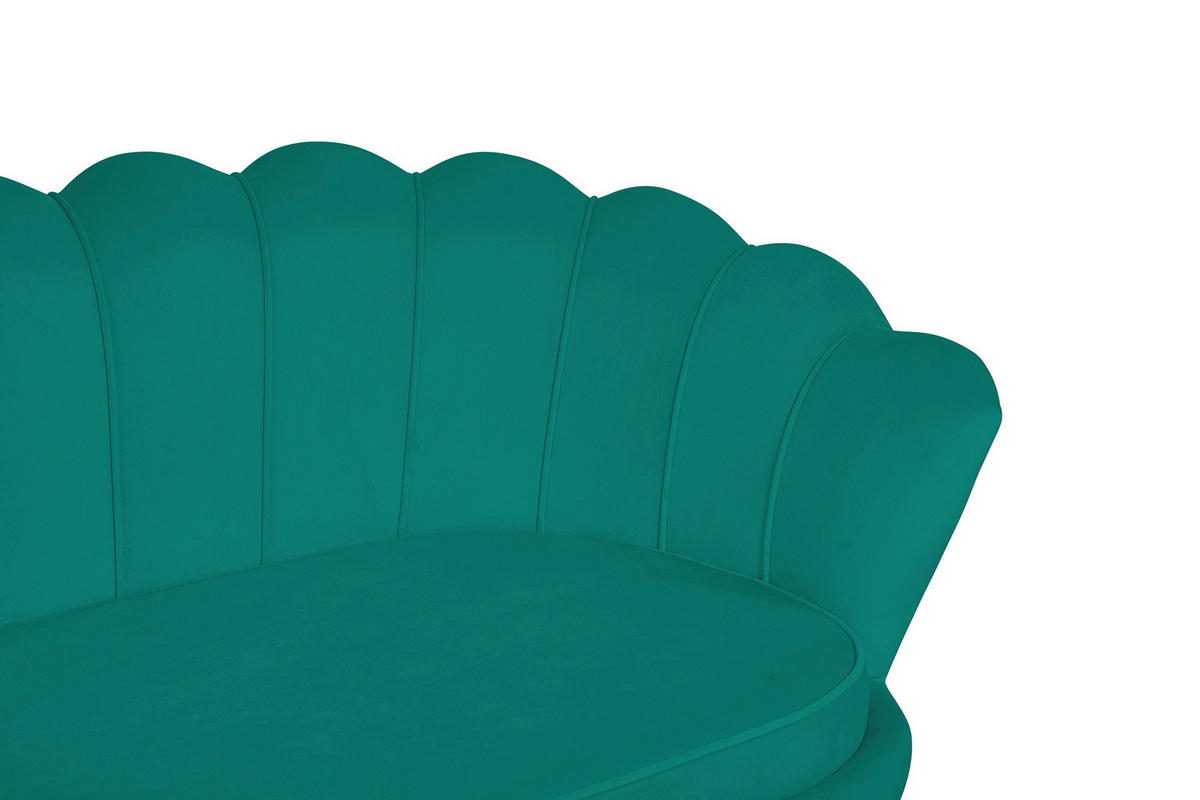 3-SITZER-SOFA in Samt Grün  - Goldfarben/Grün, MODERN, Textil/Metall (180/78/76cm) - Livetastic