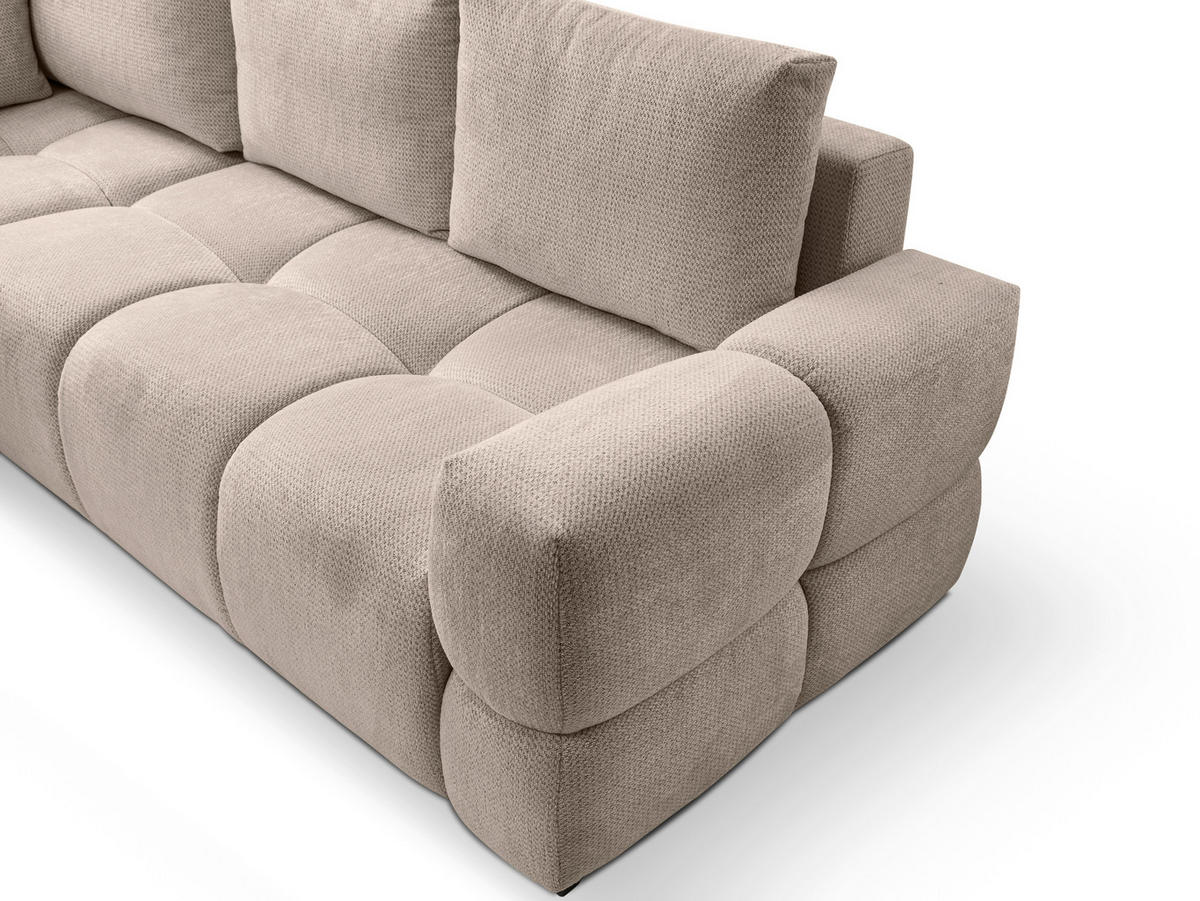 HÖRNSOFFA i chenille beige  - beige/svart, Design, metall/textil (185/267cm) - Stylife