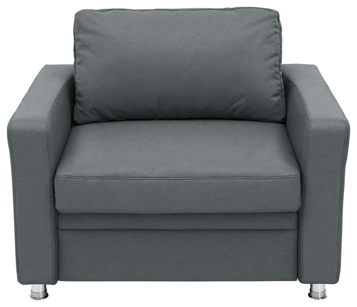SCHLAFSESSEL  in Chenille Dunkelgrau  - Dunkelgrau/Alufarben, KONVENTIONELL, Textil/Metall (106/90/100cm) - Beldomo Style