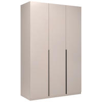 DREHTÜRENSCHRANK  in Kaschmir  - Kaschmir/Schwarz, MODERN, Holzwerkstoff/Metall (134/211/55cm) - MID.YOU