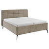 POLSTERBETT Bettkasten, motorische Verstellbarkeit, Fernbedienung, Lattenroste, Matratzen 180/200 cm  in Creme  - Creme/Schwarz, KONVENTIONELL, Holz/Textil (180/200cm) - Musterring
