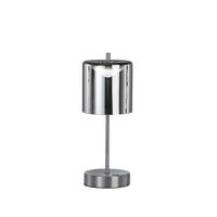 AKKU-TISCHLEUCHTE Riva 13/34,50 cm   - Schwarz/Nickelfarben, Design, Glas/Metall (13/34,50cm)