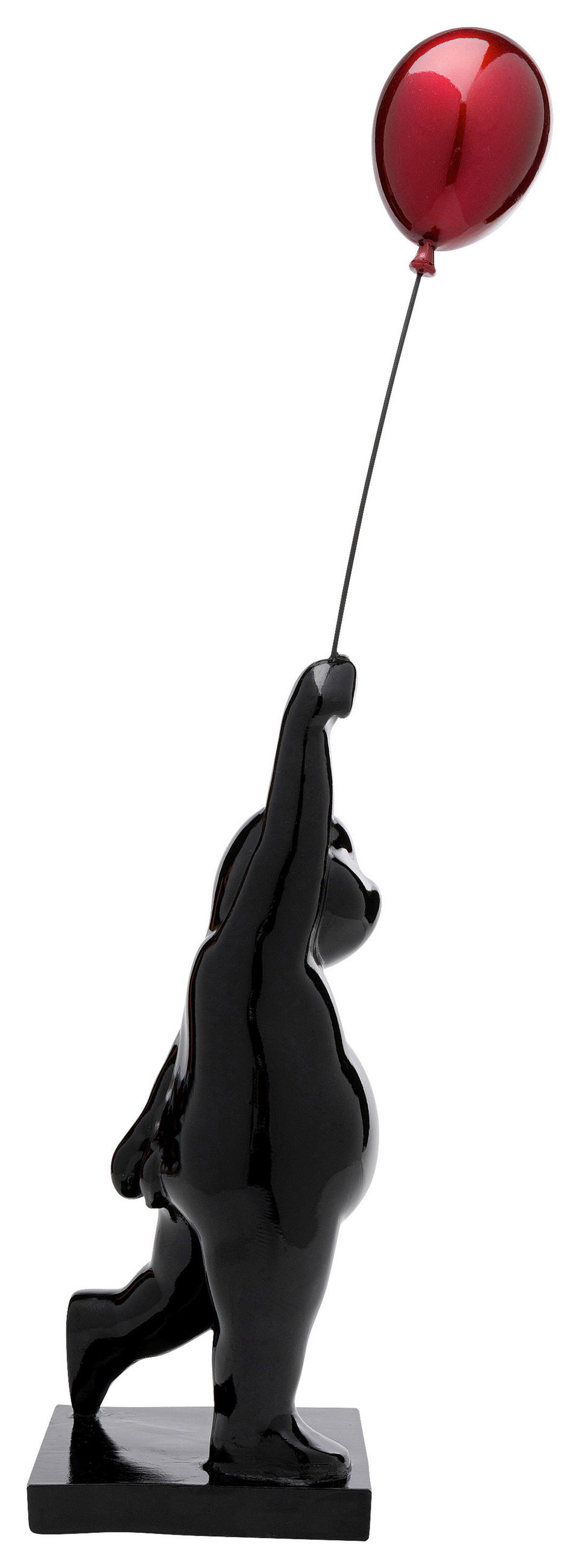 DEKOBÄR - Schwarz Hochglanz/Rot, Design, Kunststoff (16/73/16cm) - Kare-Design